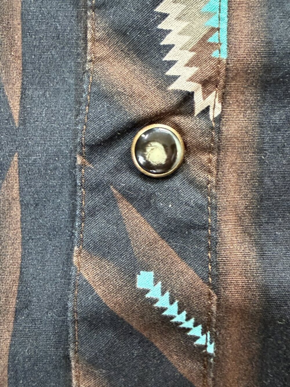 Rock & Roll Denim Aztec Western Pearl Snap Shirt XL Modern Fit Southwest Black - Picture 7 of 14